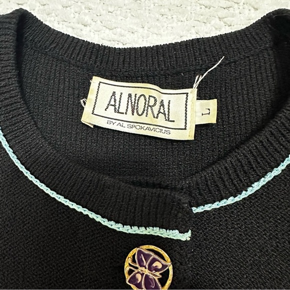 Vintage Alnora Dress Embroidered Butterflies Women’s Large - Picture 8 of 14